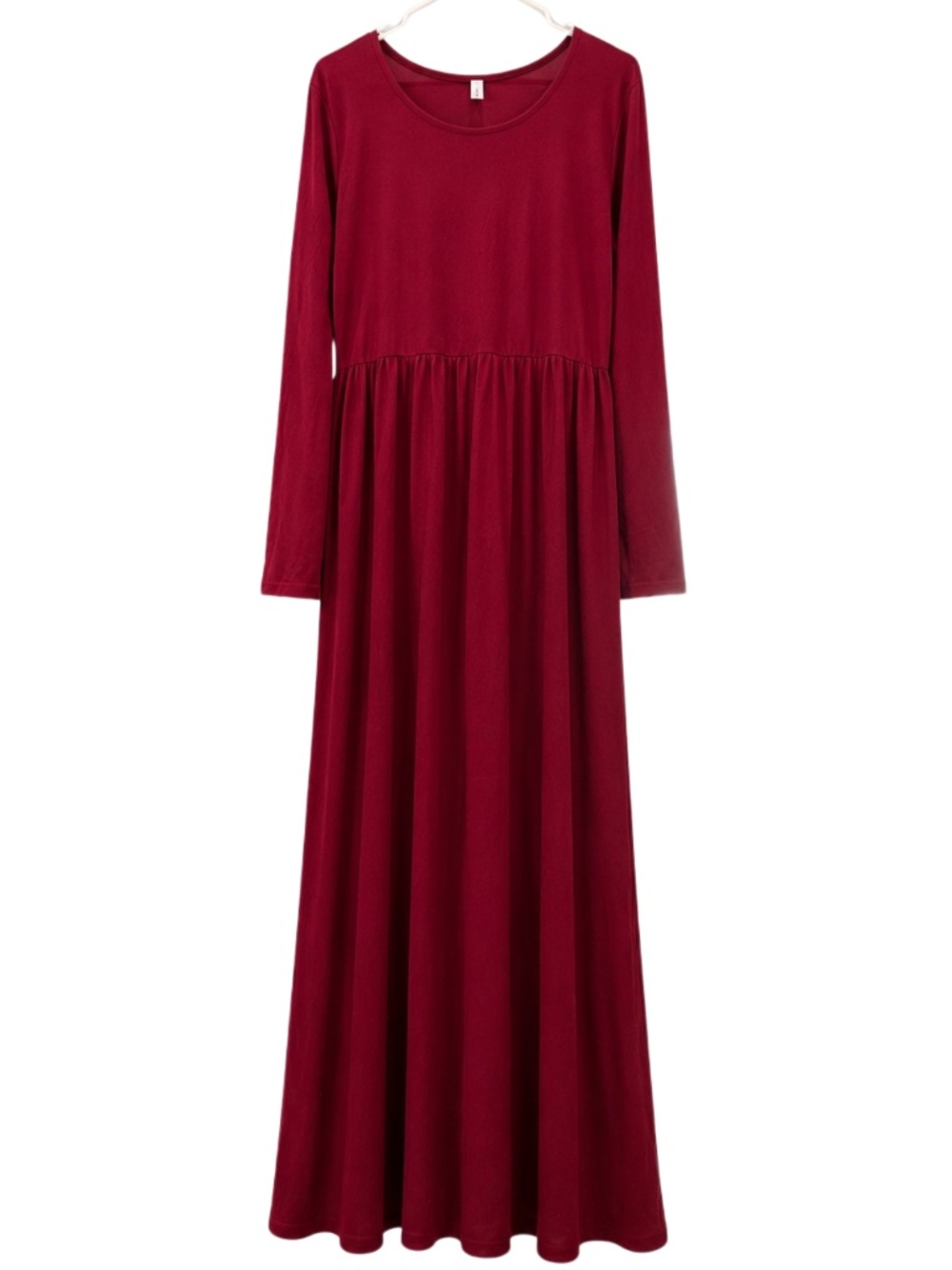 Zenana Outfitters 2X Burgundy Long Sleeve Maxi Dress